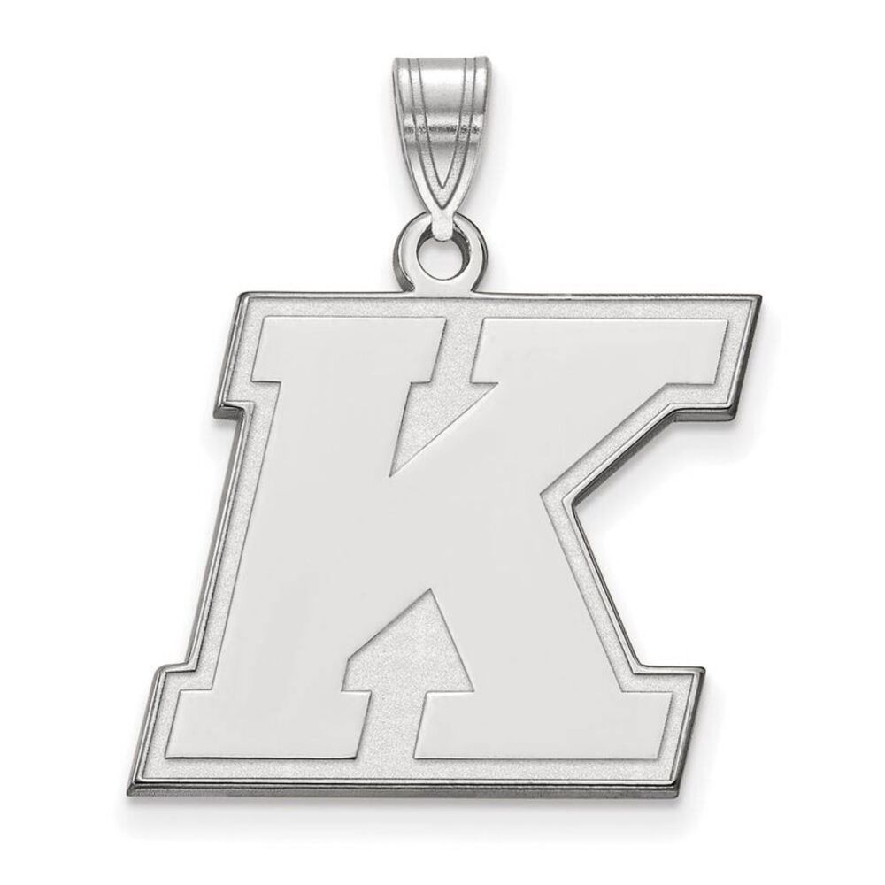 10k White Gold Kent State Large Pendant